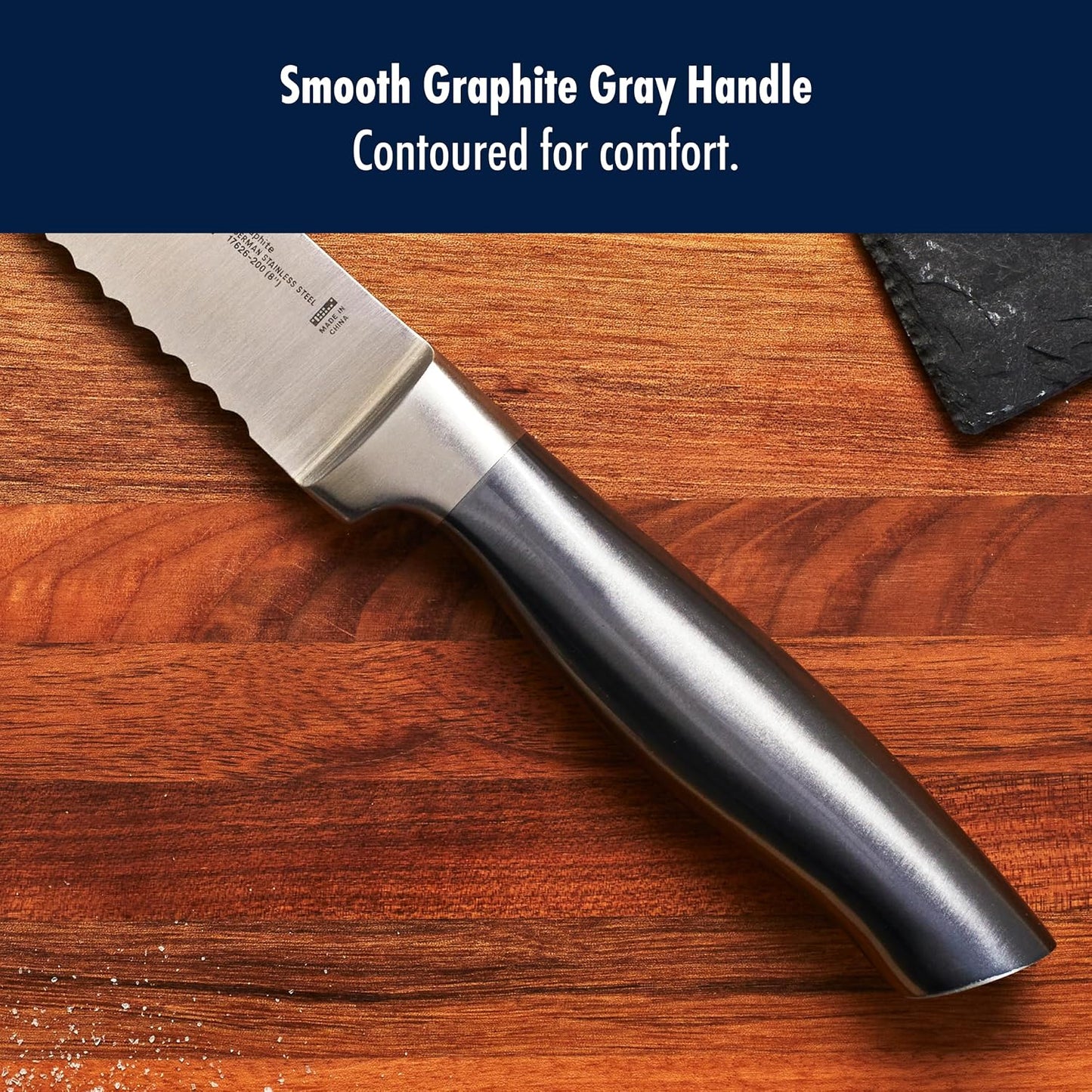 Statement 8-Inch Bread Knife, Razor-Sharp, German Engineered | Informed by 100+ Years of Mastery. Dishwasher Safe, Ideal for Homemade Bread, Thick Crusts, Breads, and Cakes