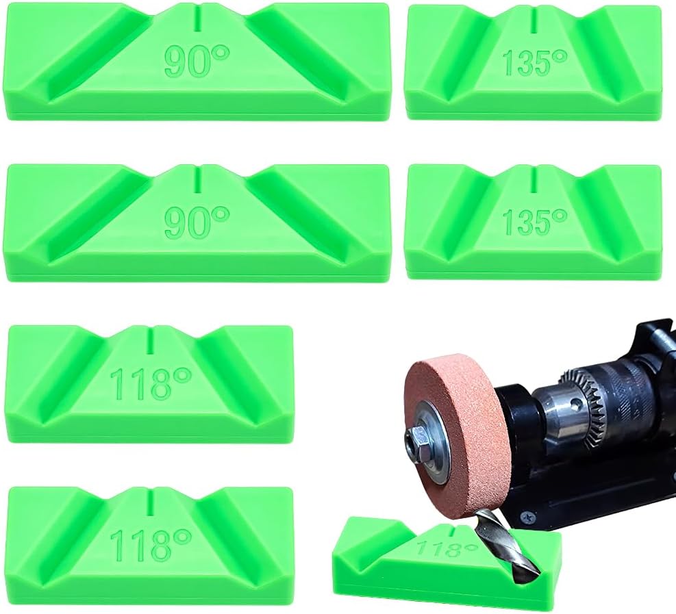 6 Pcs 3 Sizes Drill Bit Sharpener Guide Jig Sets, ABS Plastic Drill Bit Jig with 90°/118°/135°Angles Guide Manual Drills Grinder Too for Machinists and DIY Enthusiasts