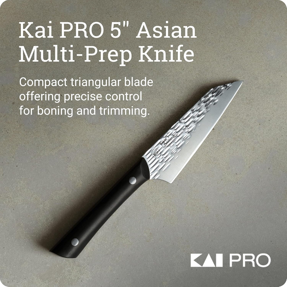 PRO 7" Santoku Knife | Hand Sharpened All Purpose Knife, Japanese AUS6M Stainless Steel Blade, Full-Tang POM Handle