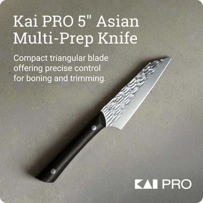 PRO 7" Santoku Knife | Hand Sharpened All Purpose Knife, Japanese AUS6M Stainless Steel Blade, Full-Tang POM Handle