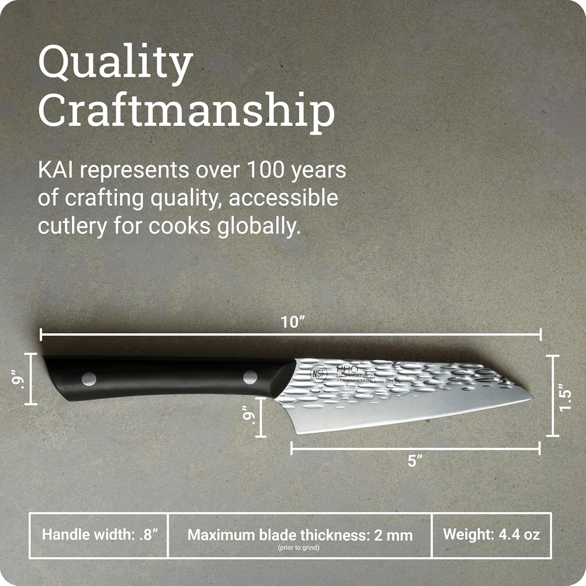 PRO 7" Santoku Knife | Hand Sharpened All Purpose Knife, Japanese AUS6M Stainless Steel Blade, Full-Tang POM Handle