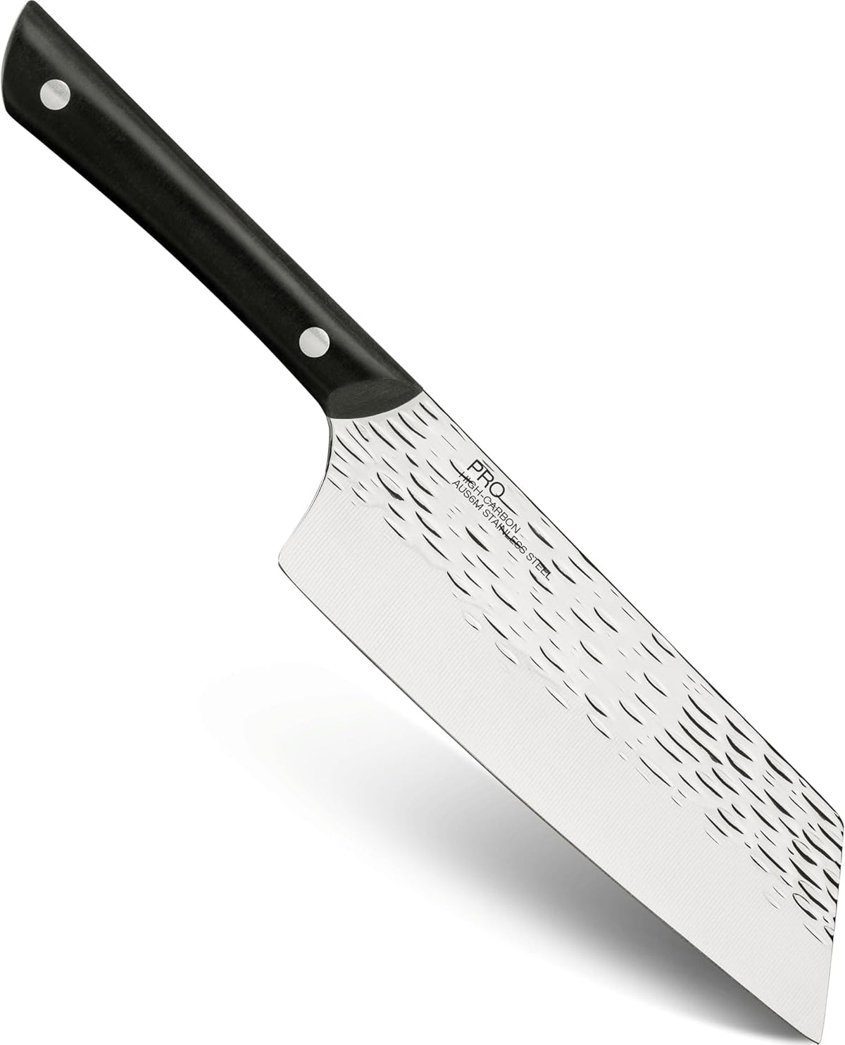 PRO 7" Santoku Knife | Hand Sharpened All Purpose Knife, Japanese AUS6M Stainless Steel Blade, Full-Tang POM Handle