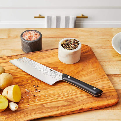 PRO 7" Santoku Knife | Hand Sharpened All Purpose Knife, Japanese AUS6M Stainless Steel Blade, Full-Tang POM Handle