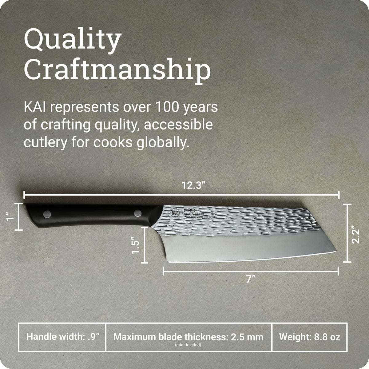 PRO 7" Santoku Knife | Hand Sharpened All Purpose Knife, Japanese AUS6M Stainless Steel Blade, Full-Tang POM Handle