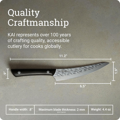 PRO 7" Santoku Knife | Hand Sharpened All Purpose Knife, Japanese AUS6M Stainless Steel Blade, Full-Tang POM Handle