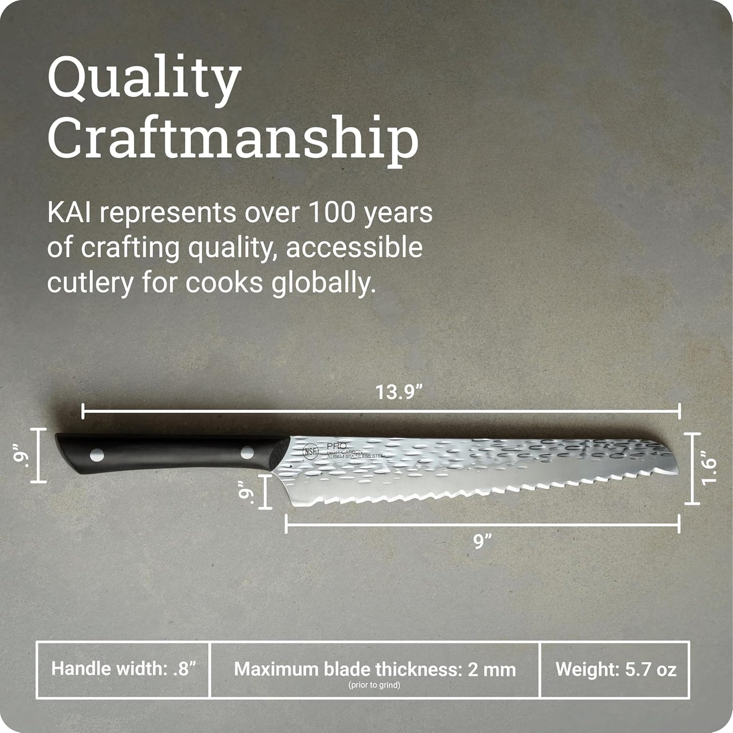 PRO 7" Santoku Knife | Hand Sharpened All Purpose Knife, Japanese AUS6M Stainless Steel Blade, Full-Tang POM Handle