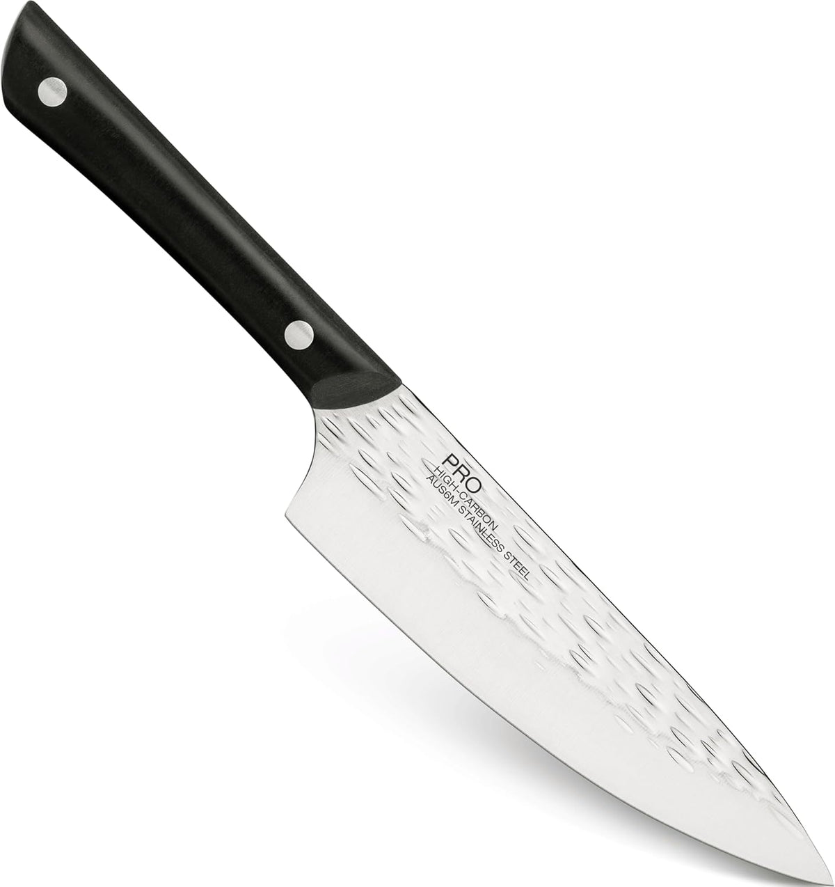 PRO 7" Santoku Knife | Hand Sharpened All Purpose Knife, Japanese AUS6M Stainless Steel Blade, Full-Tang POM Handle