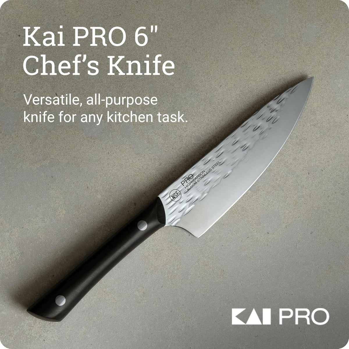PRO 7" Santoku Knife | Hand Sharpened All Purpose Knife, Japanese AUS6M Stainless Steel Blade, Full-Tang POM Handle