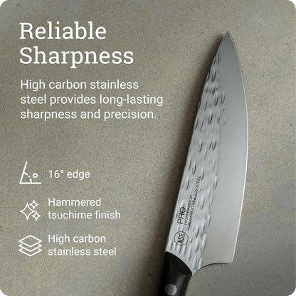 PRO 7" Santoku Knife | Hand Sharpened All Purpose Knife, Japanese AUS6M Stainless Steel Blade, Full-Tang POM Handle