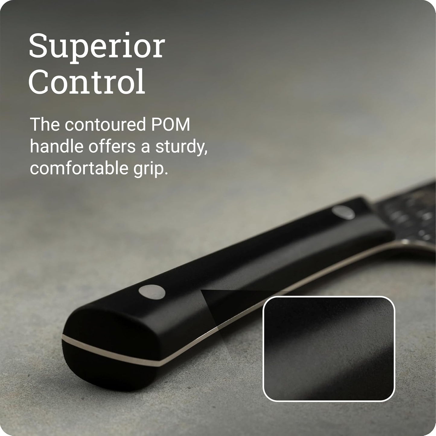 PRO 7" Santoku Knife | Hand Sharpened All Purpose Knife, Japanese AUS6M Stainless Steel Blade, Full-Tang POM Handle