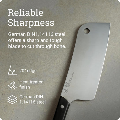 PRO 7" Santoku Knife | Hand Sharpened All Purpose Knife, Japanese AUS6M Stainless Steel Blade, Full-Tang POM Handle