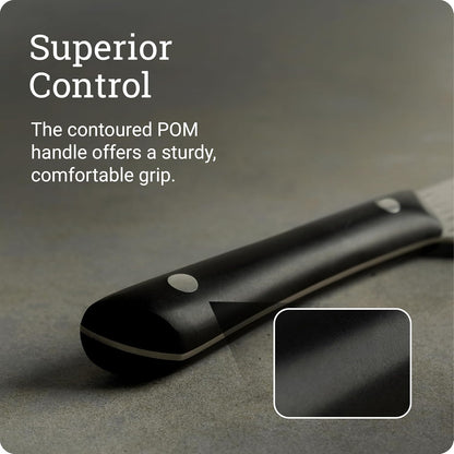 PRO 7" Santoku Knife | Hand Sharpened All Purpose Knife, Japanese AUS6M Stainless Steel Blade, Full-Tang POM Handle