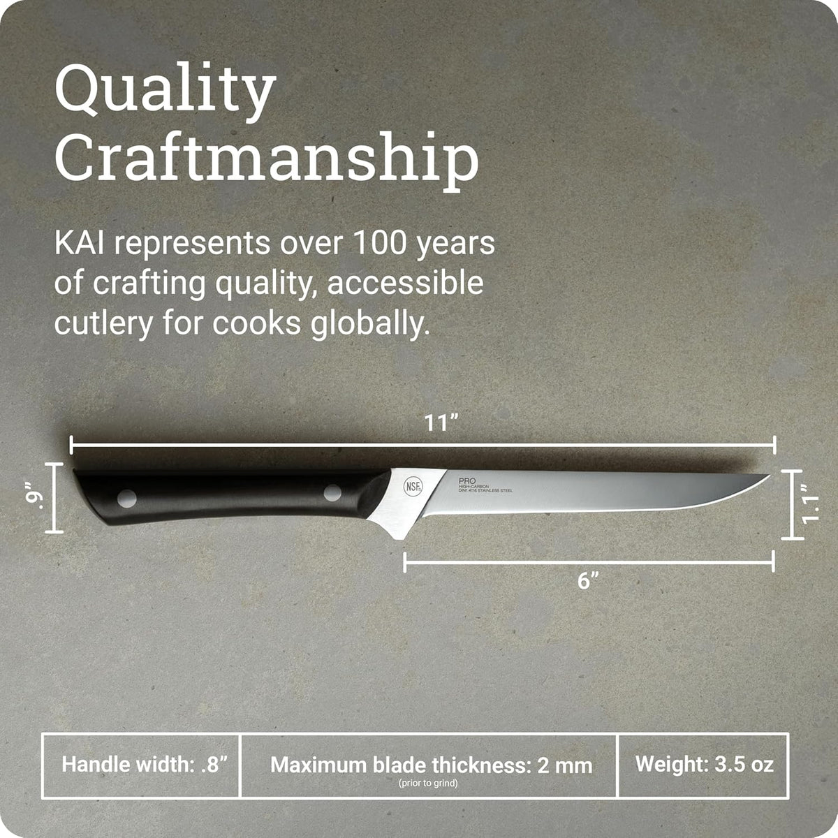 PRO 7" Santoku Knife | Hand Sharpened All Purpose Knife, Japanese AUS6M Stainless Steel Blade, Full-Tang POM Handle