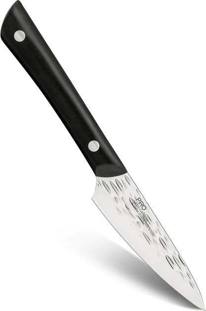 PRO 7" Santoku Knife | Hand Sharpened All Purpose Knife, Japanese AUS6M Stainless Steel Blade, Full-Tang POM Handle