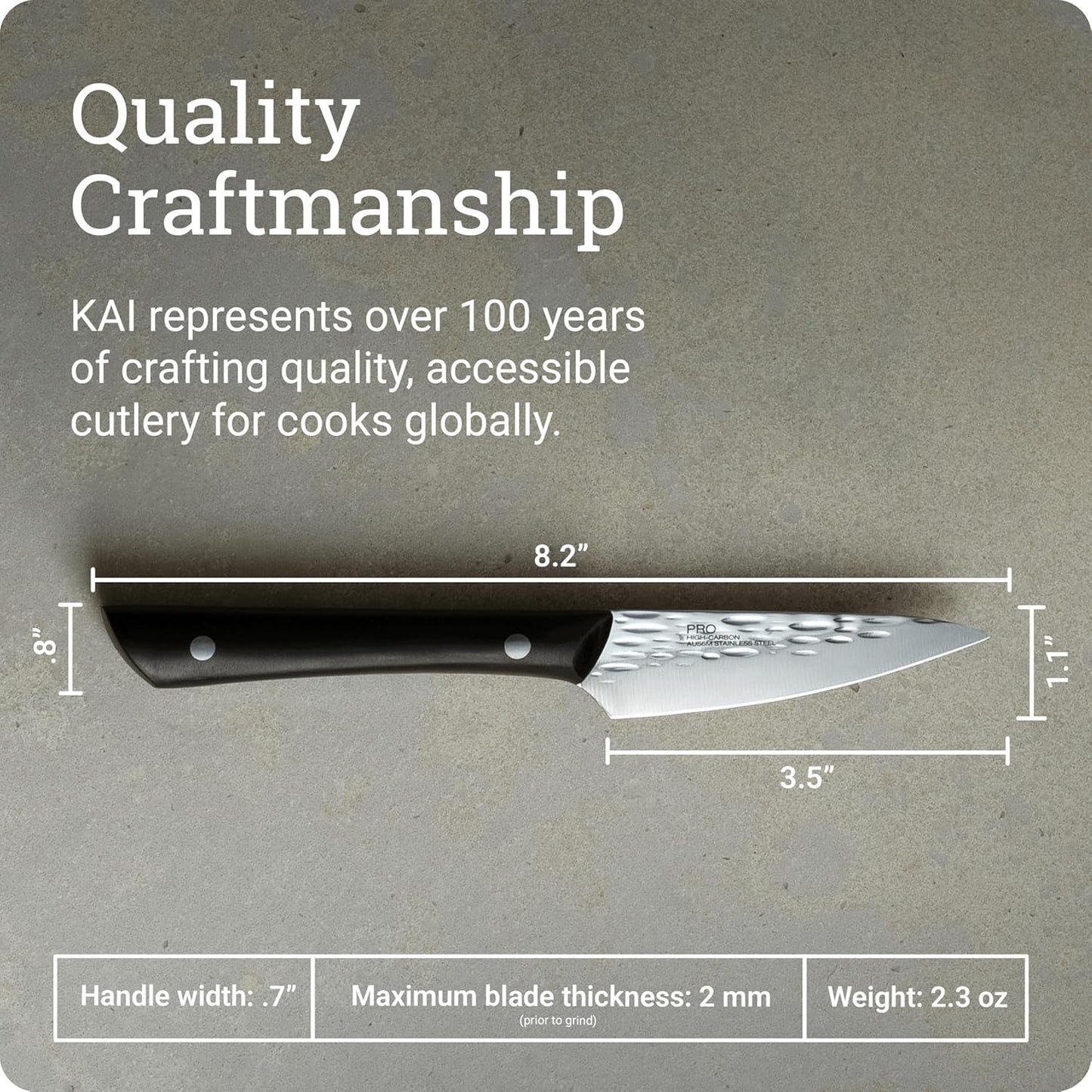 PRO 7" Santoku Knife | Hand Sharpened All Purpose Knife, Japanese AUS6M Stainless Steel Blade, Full-Tang POM Handle