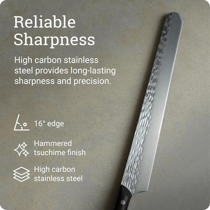 PRO 7" Santoku Knife | Hand Sharpened All Purpose Knife, Japanese AUS6M Stainless Steel Blade, Full-Tang POM Handle
