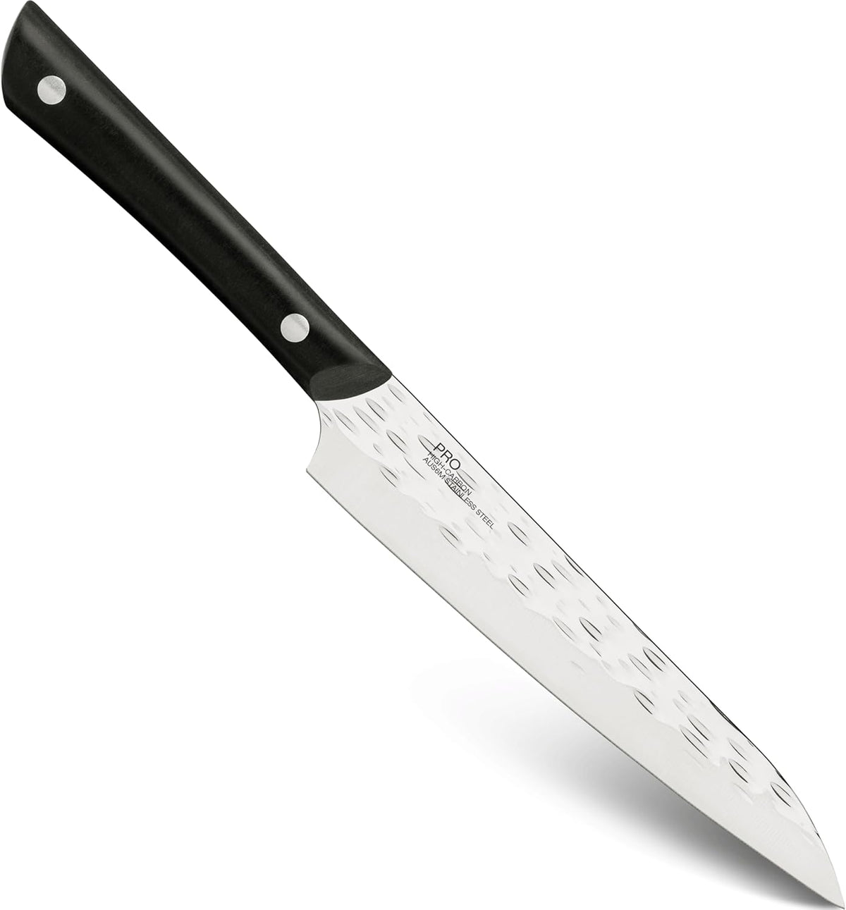 PRO 7" Santoku Knife | Hand Sharpened All Purpose Knife, Japanese AUS6M Stainless Steel Blade, Full-Tang POM Handle