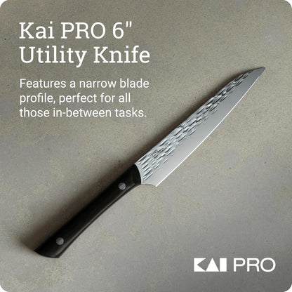 PRO 7" Santoku Knife | Hand Sharpened All Purpose Knife, Japanese AUS6M Stainless Steel Blade, Full-Tang POM Handle