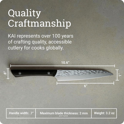 PRO 7" Santoku Knife | Hand Sharpened All Purpose Knife, Japanese AUS6M Stainless Steel Blade, Full-Tang POM Handle