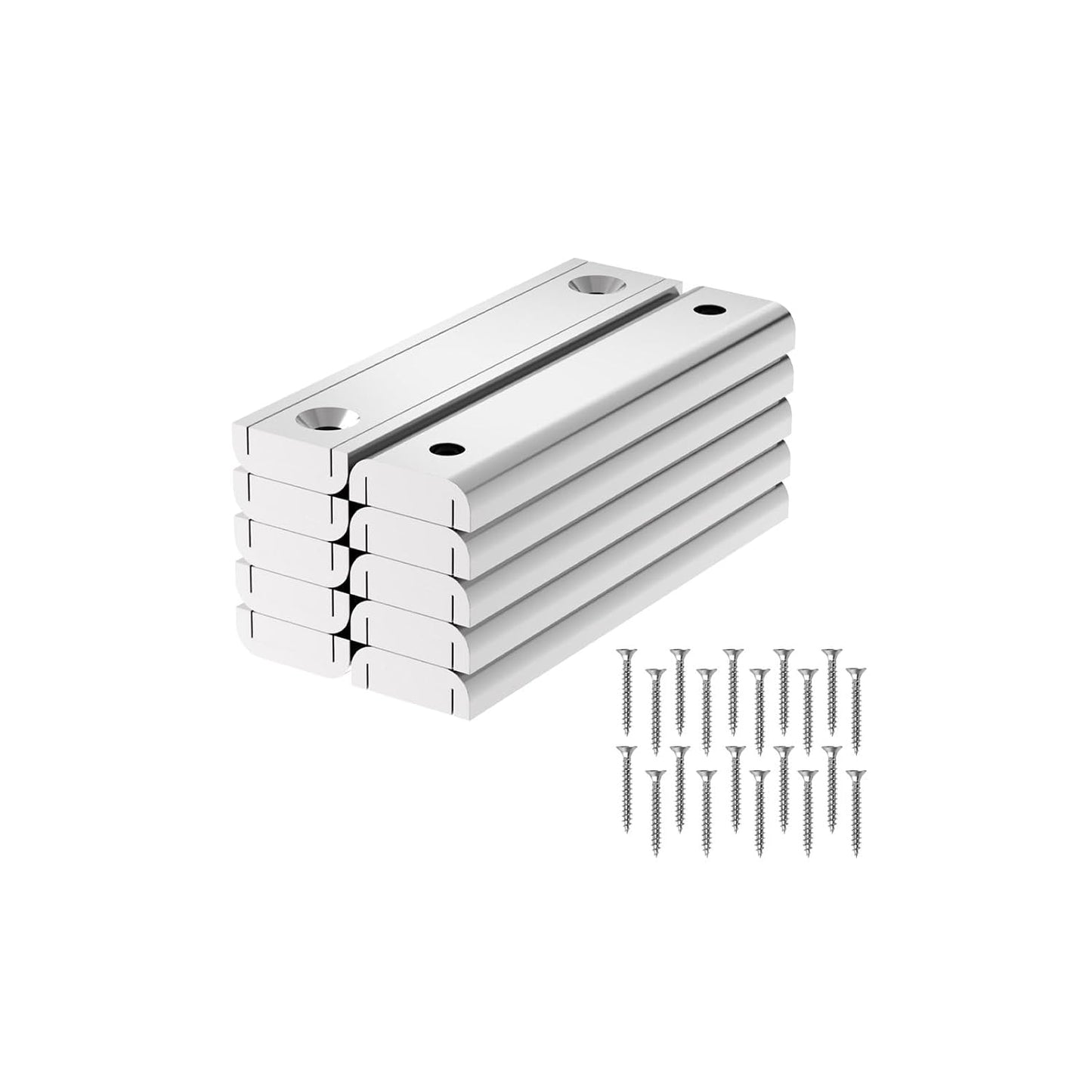 Super Strong Magnetic Tool Holder Channel Magnet - 2.50" Length-10 Pack,Pot Magnets with Matching Screws,Strong Rare Earth Magnets with Countersunk Holes,Magnetic Knife Tools Holder