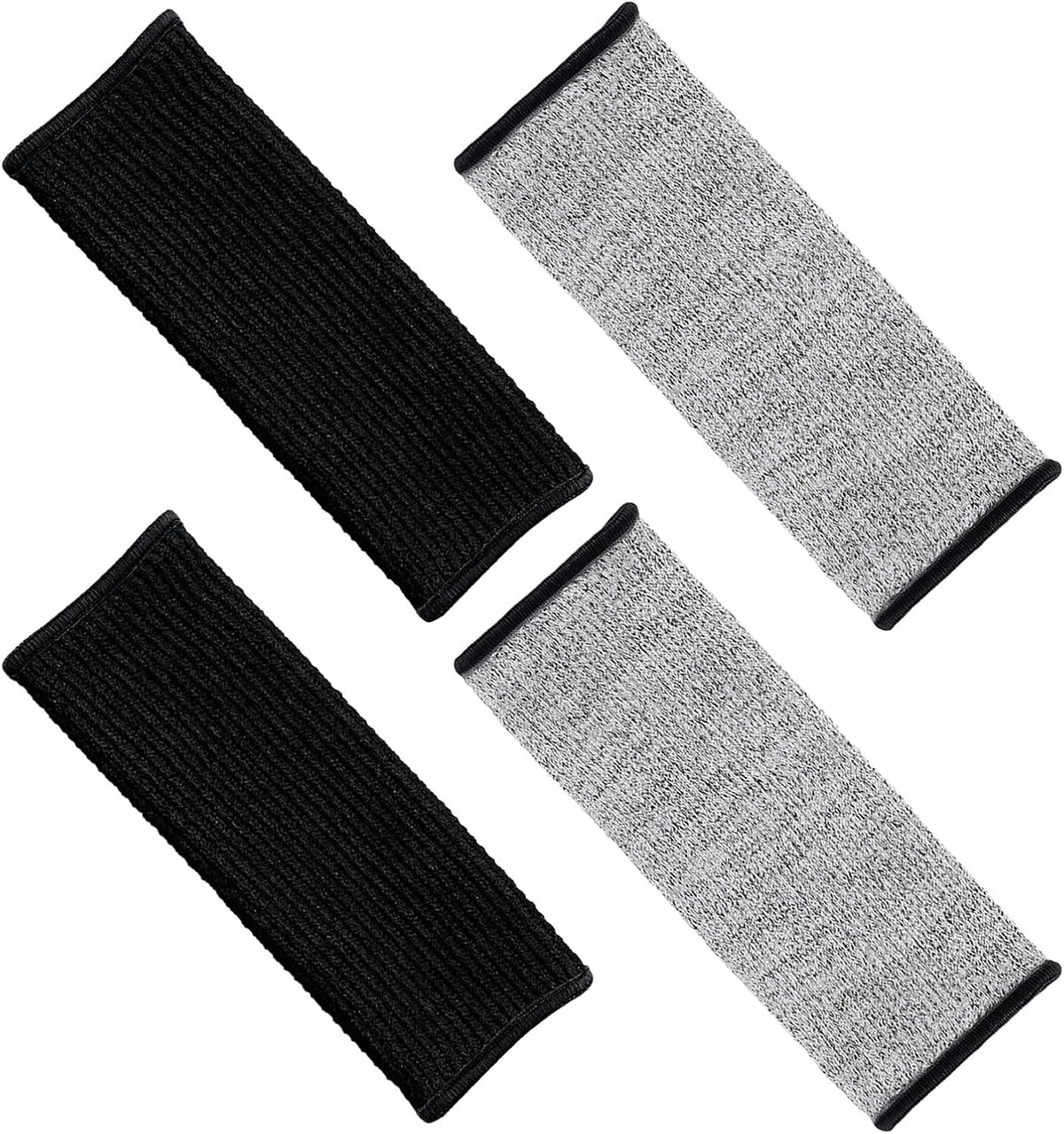 Cut Resistant Arm Sleeves 20cm Forearm Guards 2 Pairs Grey and Black Protective Sleeve for Gardening Welding Kitchen Bruising and Thorn Resistant