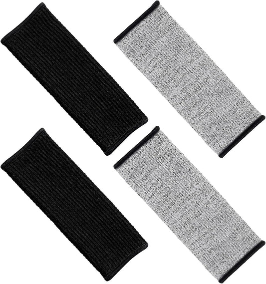Cut Resistant Arm Sleeves 20cm Forearm Guards 2 Pairs Grey and Black Protective Sleeve for Gardening Welding Kitchen Bruising and Thorn Resistant