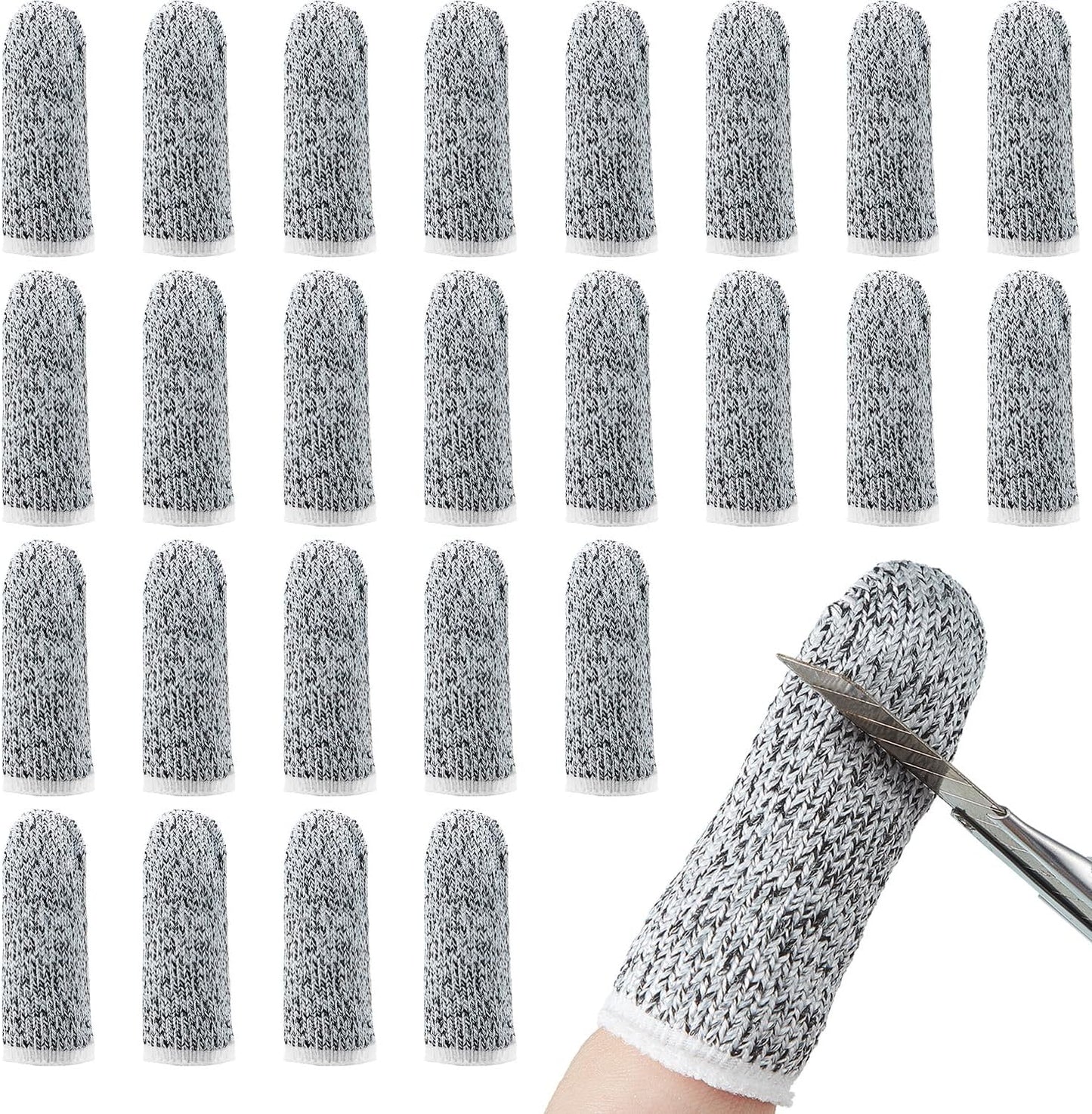 60 Pcs Cut Resistant Finger Cots, Reusable Finger Guards, Durable Non Slip Thumb Protector Sleeve, Breathable Fingertip Covers for Kitchen Garden Sculpture Grinding Work (2.2 Inch)