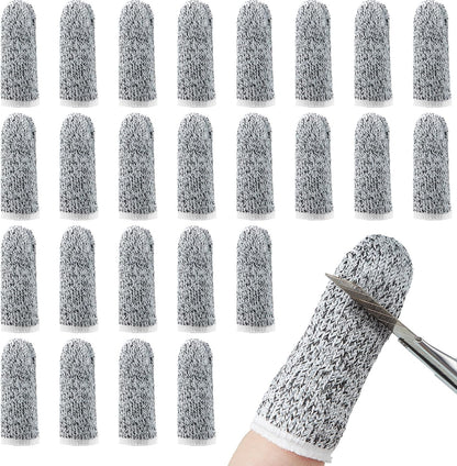 60 Pcs Cut Resistant Finger Cots, Reusable Finger Guards, Durable Non Slip Thumb Protector Sleeve, Breathable Fingertip Covers for Kitchen Garden Sculpture Grinding Work (2.2 Inch)