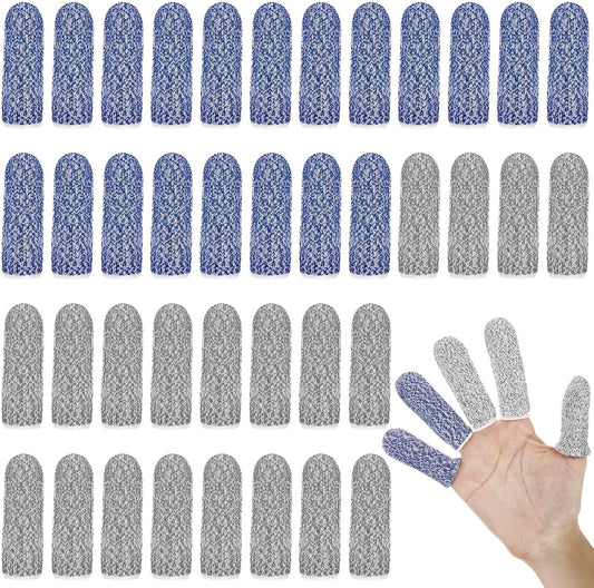 40 Pcs Finger Cots Cut Resistant Protector Anti Cut Finger Sleeve Reusable Fingertips Covers Thumb Fingertips Protection Cots for Kitchen Work Sculpture Supplies