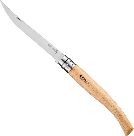 Effile Slimline Series Folding Fillet Knife – Slim Blade Folding Knife, Virobloc Locking Collar, Sustainably Harvested Wood Handles, Updated Blade Profile (Beechwood/No.12)