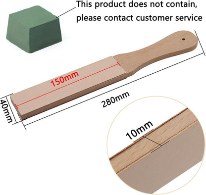 Double Sided Leather Strop with Quick Sharpening, Beech Wood Honing Strop - Portable DIY Tool for Knives, Blades, and Leather Crafts