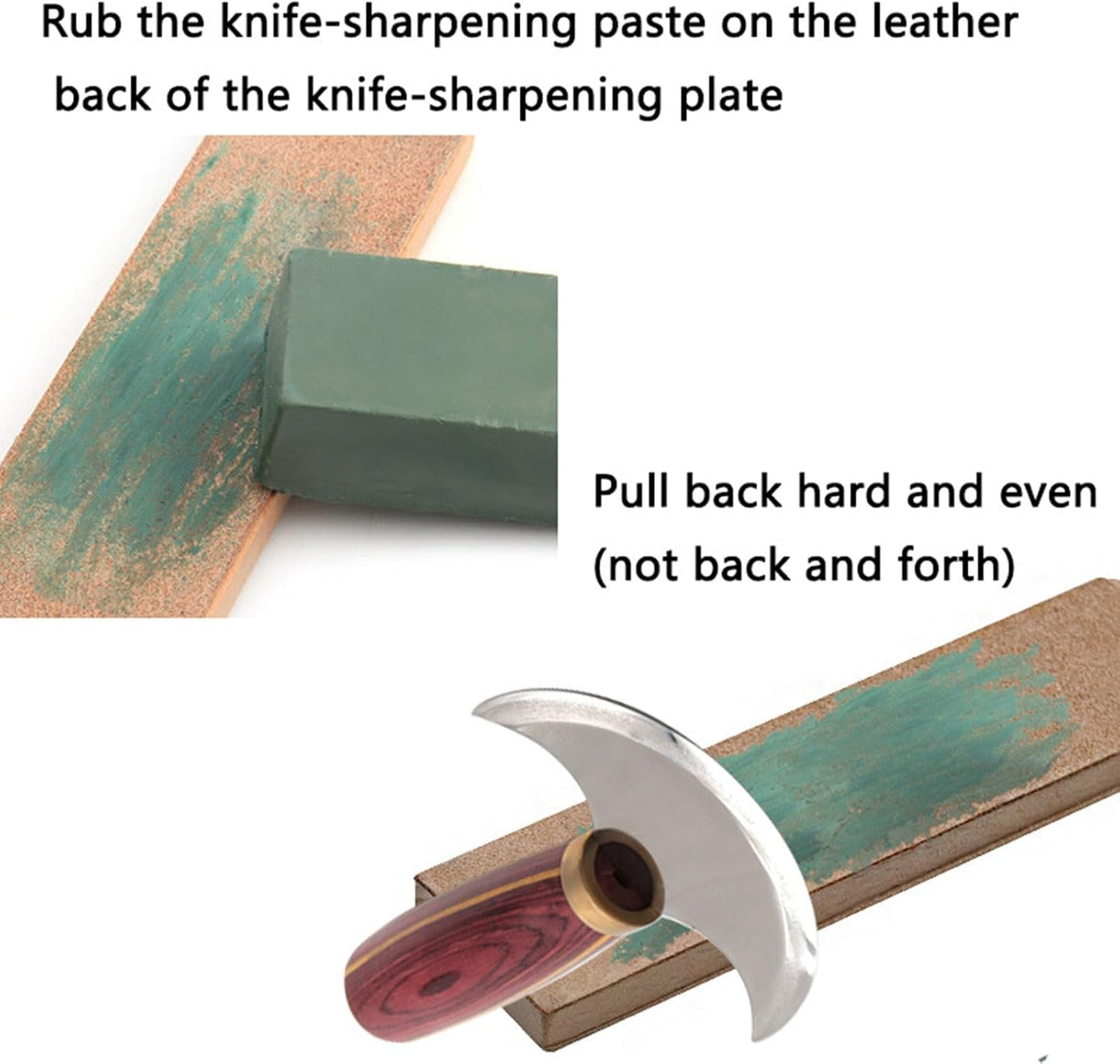 Double Sided Leather Strop with Quick Sharpening, Beech Wood Honing Strop - Portable DIY Tool for Knives, Blades, and Leather Crafts