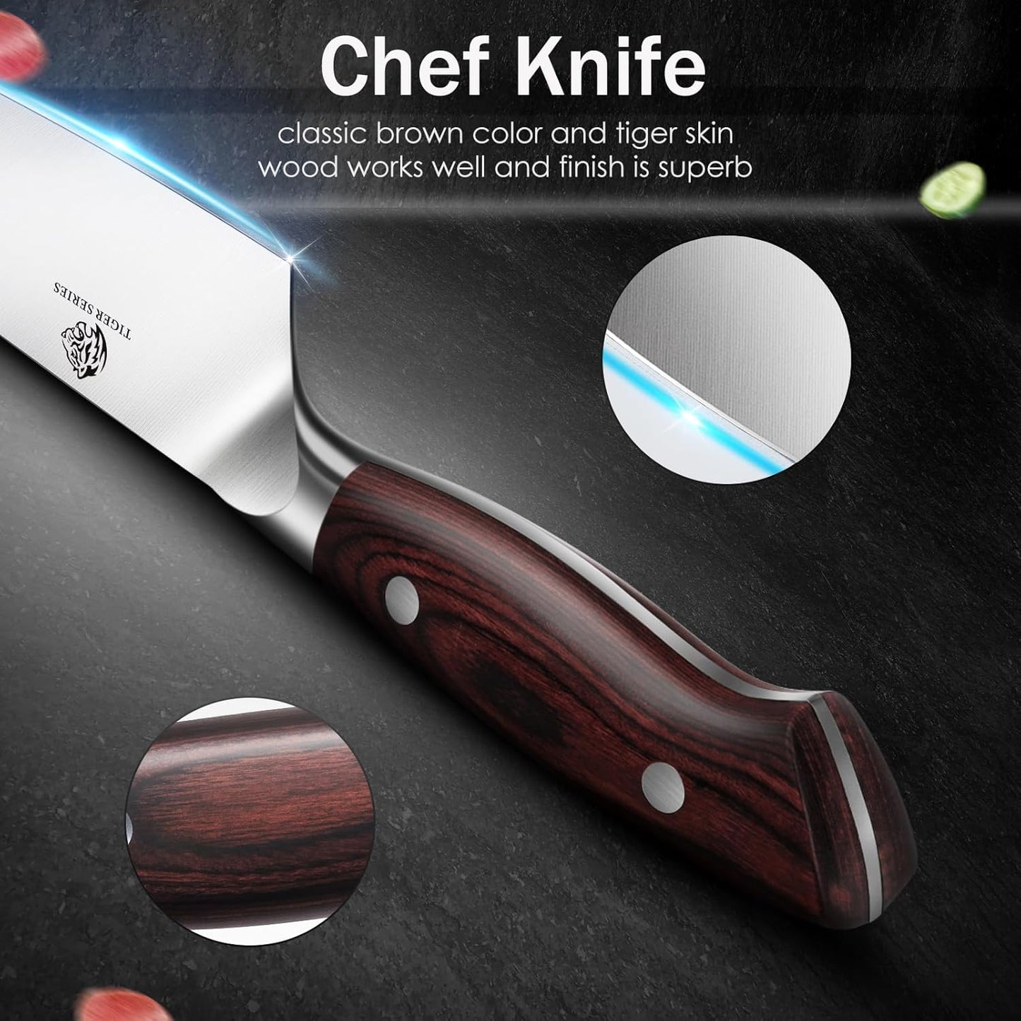7" Fillet Knife, High-Carbon Stainless Steel Boning Knife, Pakkawood Handle | 7 Inch Filet Knife for Fish with Ergonomic Full-Tang Handle, Fish Fillet Knife for Meat Cutting Trimming