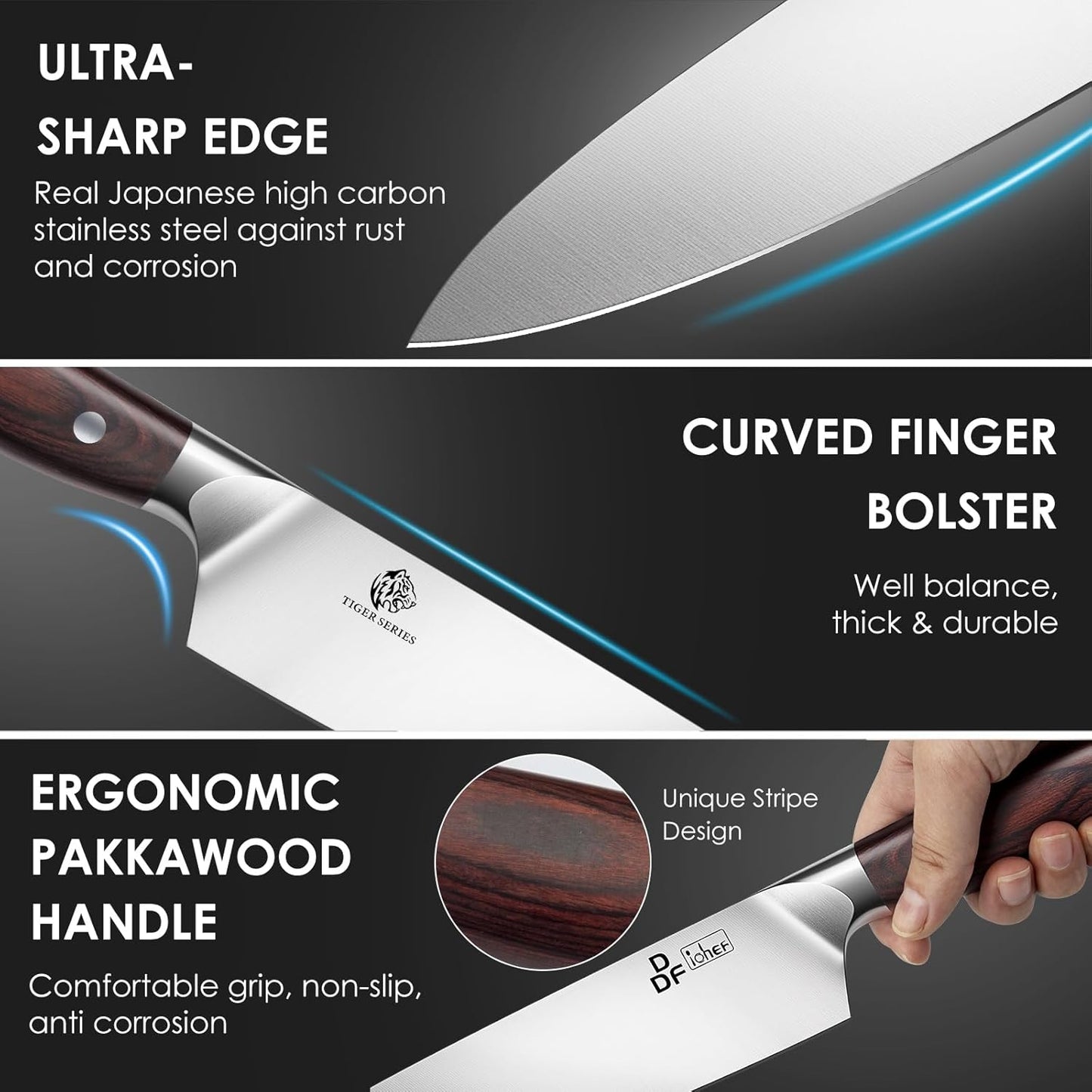 7" Fillet Knife, High-Carbon Stainless Steel Boning Knife, Pakkawood Handle | 7 Inch Filet Knife for Fish with Ergonomic Full-Tang Handle, Fish Fillet Knife for Meat Cutting Trimming
