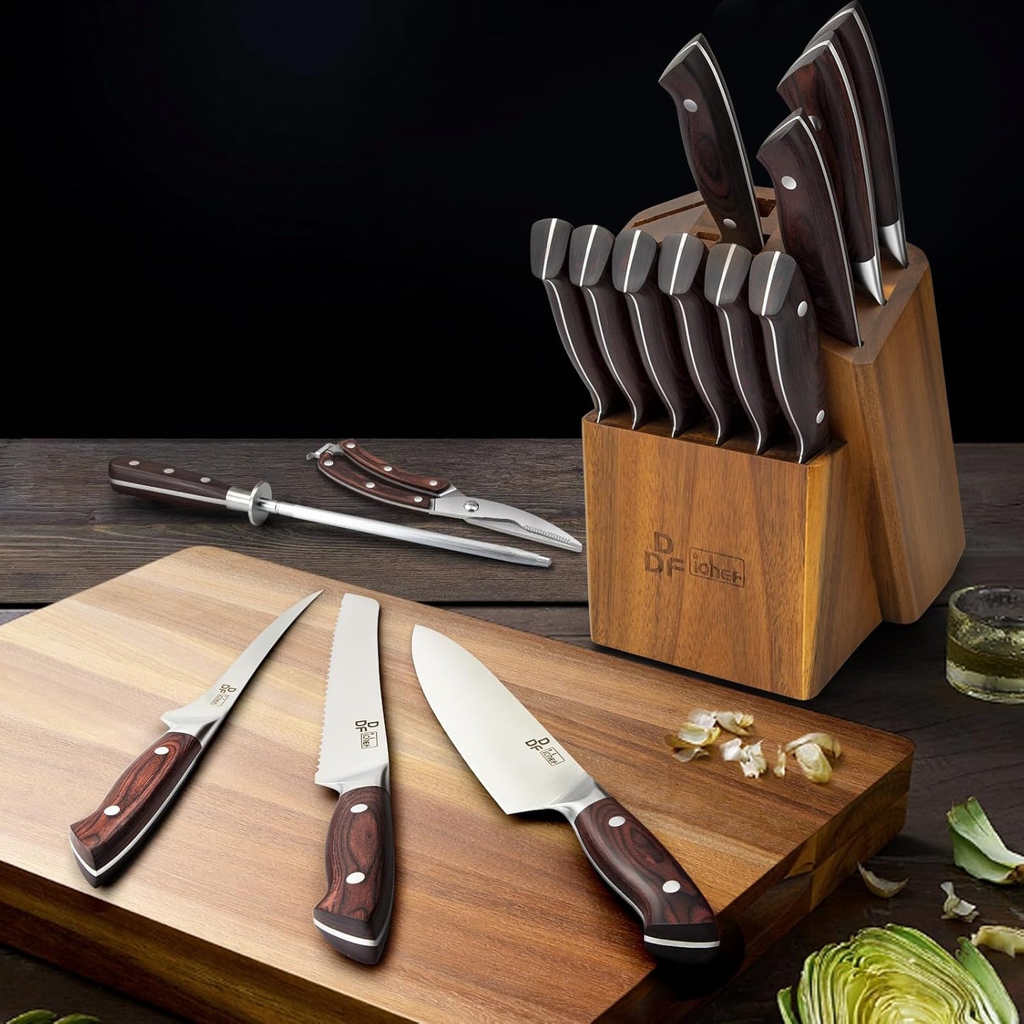 7" Fillet Knife, High-Carbon Stainless Steel Boning Knife, Pakkawood Handle | 7 Inch Filet Knife for Fish with Ergonomic Full-Tang Handle, Fish Fillet Knife for Meat Cutting Trimming