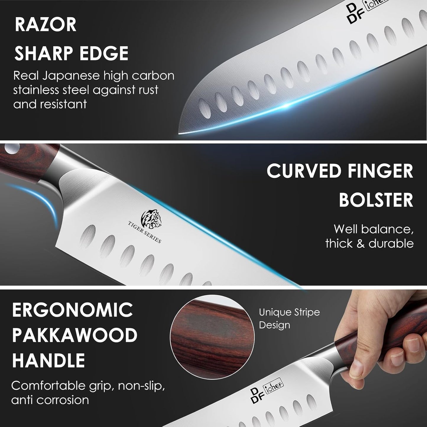 7" Fillet Knife, High-Carbon Stainless Steel Boning Knife, Pakkawood Handle | 7 Inch Filet Knife for Fish with Ergonomic Full-Tang Handle, Fish Fillet Knife for Meat Cutting Trimming