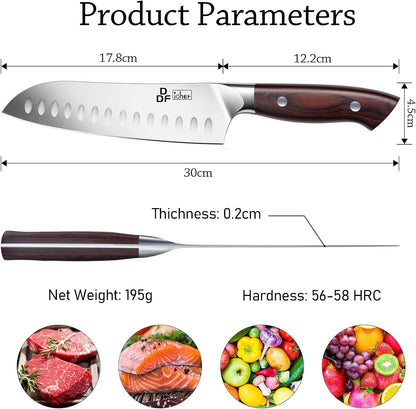 7" Fillet Knife, High-Carbon Stainless Steel Boning Knife, Pakkawood Handle | 7 Inch Filet Knife for Fish with Ergonomic Full-Tang Handle, Fish Fillet Knife for Meat Cutting Trimming