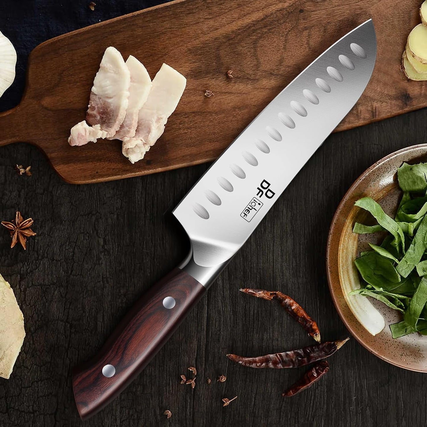 7" Fillet Knife, High-Carbon Stainless Steel Boning Knife, Pakkawood Handle | 7 Inch Filet Knife for Fish with Ergonomic Full-Tang Handle, Fish Fillet Knife for Meat Cutting Trimming