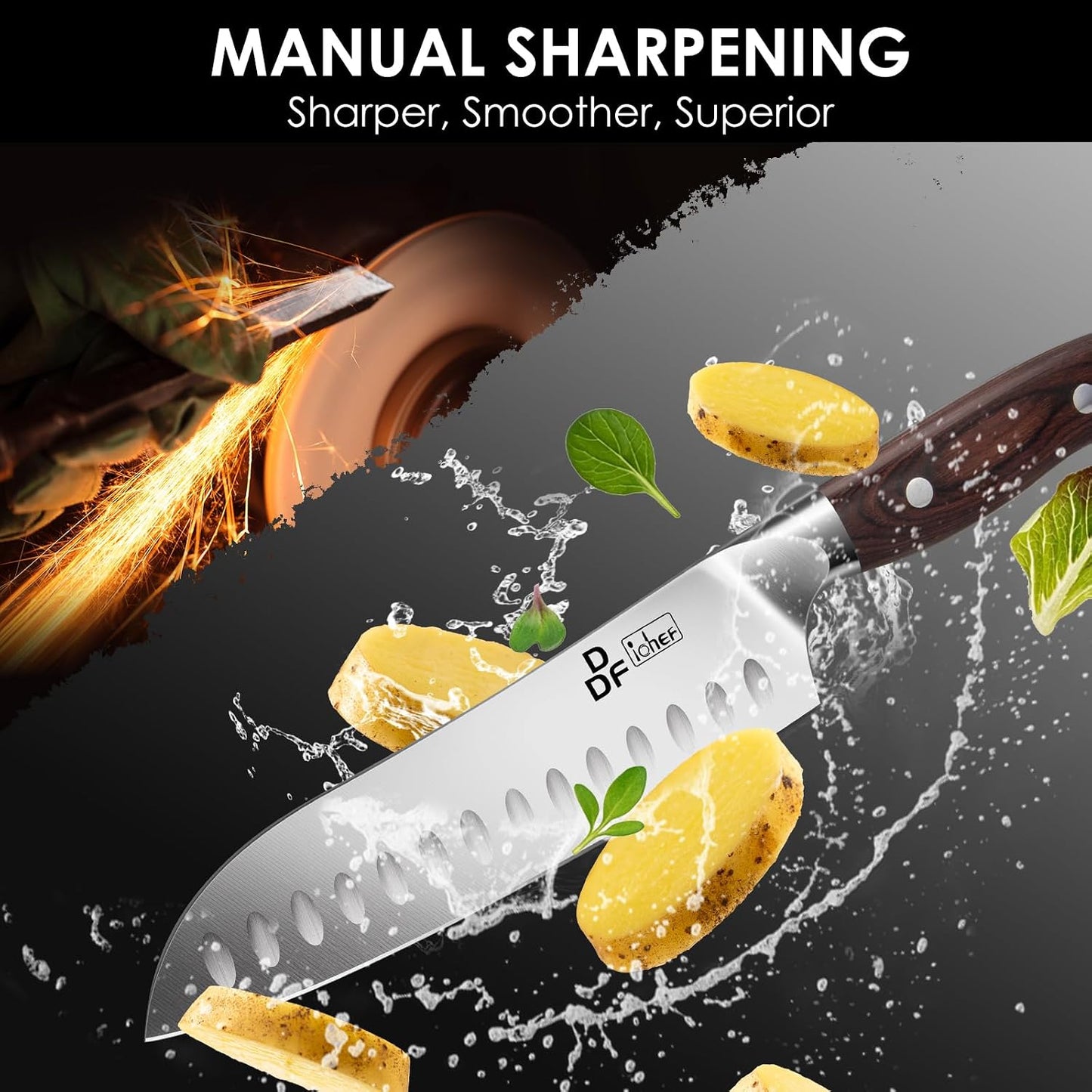 7" Fillet Knife, High-Carbon Stainless Steel Boning Knife, Pakkawood Handle | 7 Inch Filet Knife for Fish with Ergonomic Full-Tang Handle, Fish Fillet Knife for Meat Cutting Trimming