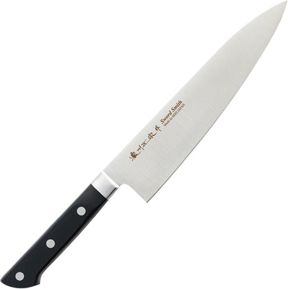 Chef Knife, 8.2 Inch Japanese knife, 濃州正宗作, Stainless steel, Black Handle, Kitchen knife, HOUCHO