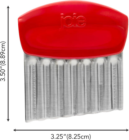 Joie Crinkle Cutter Knife, Wavy Slicer for Potatoes, Vegetables, and More | Stainless Steel Blade Great For Cutting Fries And Other Foods, BPA-Free, Colors May Vary, Receive Purple, Red, or Lime Green