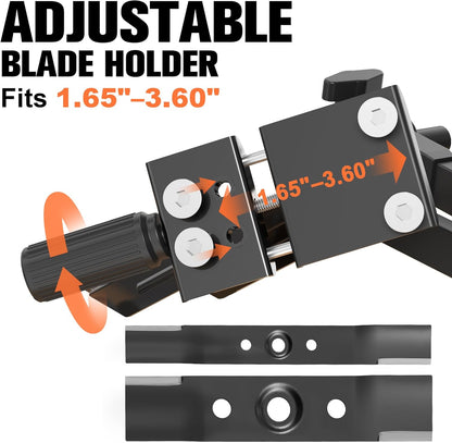 Lawn Mower Blade Sharpener, 15°–45° Adjustable Lawnmower Blade Sharpener, Fits 1.65"–3.60" Mower Blades, Use with Angle Grinder, Precision Lawn Mower Blade Sharpening Tool
