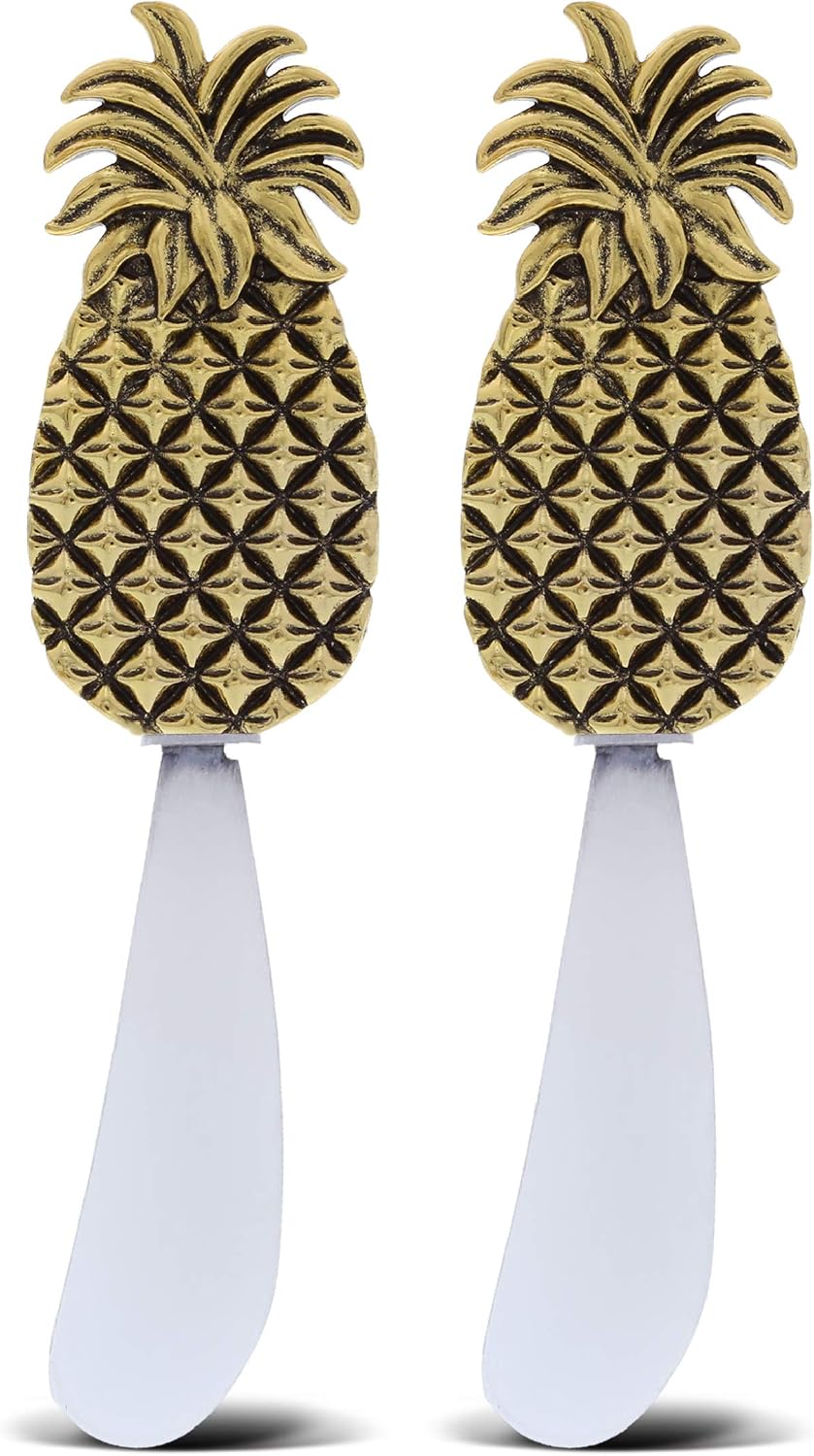 Gold Stainless Steel Dip & Cheese Spreader, Condiment & Butter Spreader Utensils For Appetizer, Metal Cheese Spreaders Kitchen Set of 2-4.55" - Owl