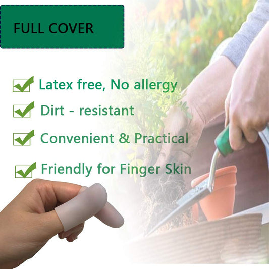 Gel Finger Protectors Finger Caps Silicone Fingertips Protection - Finger Cots Great for Trigger Finger, Finger Arthritis, Finger Cracking and Other Finger Pain Relief (Small)