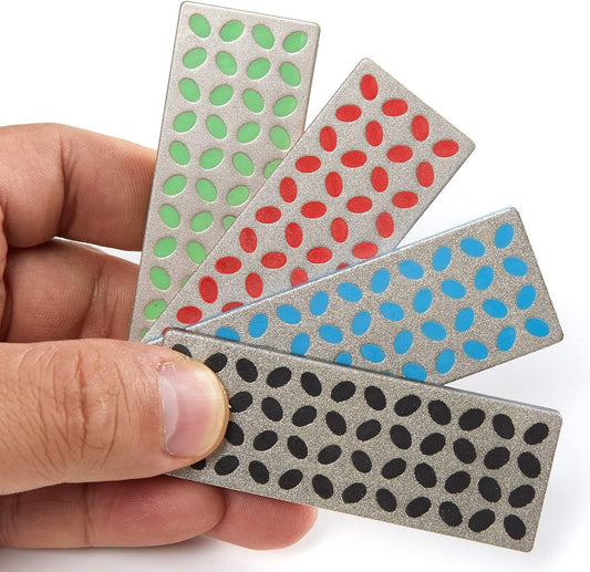 Diamond Sharpening Stone Set for Ski & Snowboard Knife - 4 Pack(Coarse/M-Coarse/Fine/Extra Fine, Set of 4 All in One) 27.6 inch