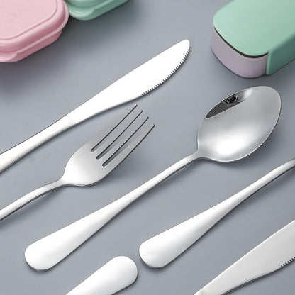 Portable Stainless Steel Utensil Set with Case, 3-Piece Reusable Travel Flatware Set (Fork, Spoon, Knife) for Lunch, Picnic, and Outdoor Dining,Pink