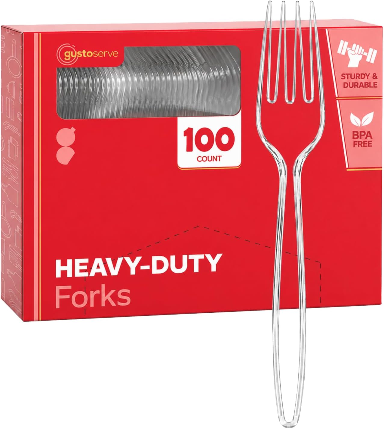 Heavy Duty Clear Plastic Knives [100 Count] | Strong & Sturdy, Disposable, Crack & Warp-Resistant, Heat-Resistant, Hot or Cold Foods, Parties, Events, Dinners & Brunches