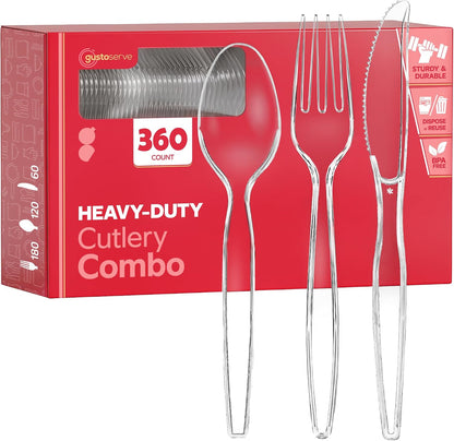 Heavy Duty Clear Plastic Knives [100 Count] | Strong & Sturdy, Disposable, Crack & Warp-Resistant, Heat-Resistant, Hot or Cold Foods, Parties, Events, Dinners & Brunches