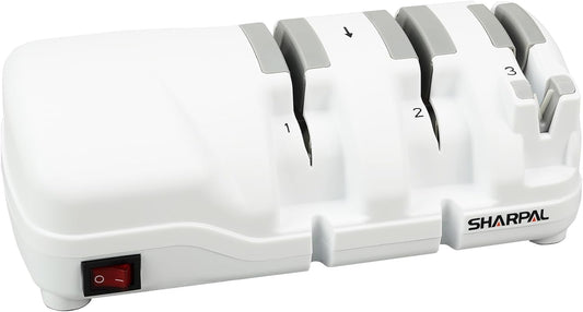 198H Electric Knife Sharpener 3 Stage with Diamond Wheels | Suit for Double-Beveled Straight Edge Knives, Quick Razor-Sharp Results, Low Noise