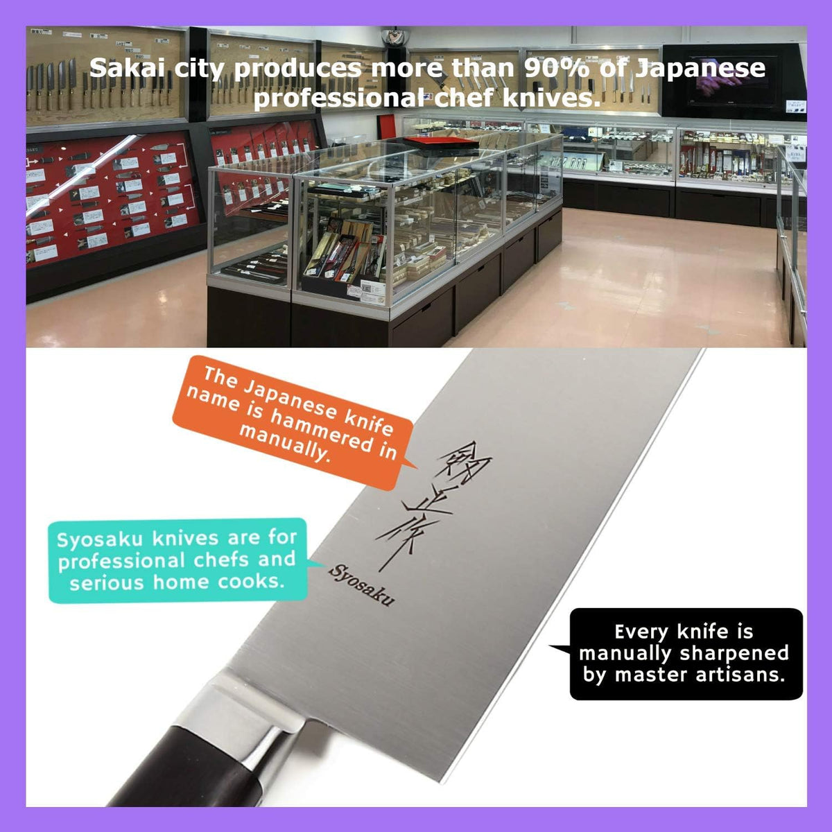 Japanese Chef Knife INOX AUS-8A Stainless Steel Black Pakkawood Handle, Gyuto 9.5-inch (240mm)